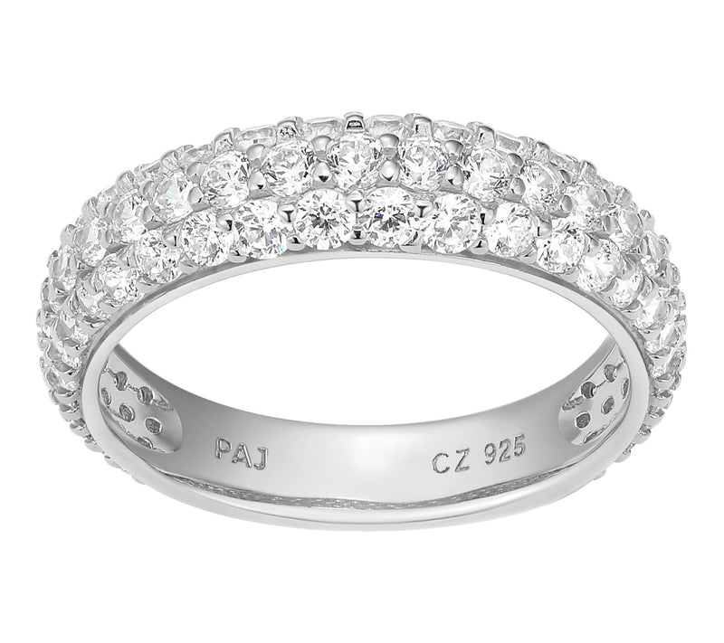 Diamonique Pave Band Ring, Sterling Silver — Main view