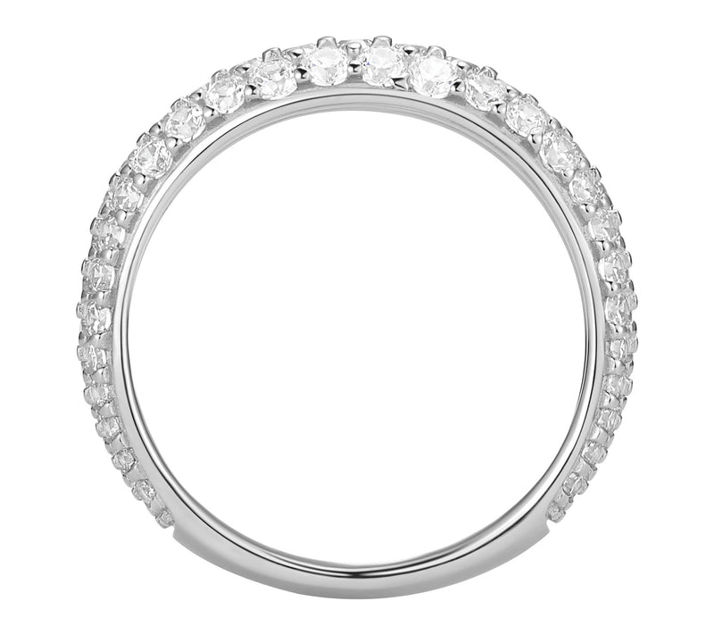 Diamonique Pave Band Ring, Sterling Silver — View 3