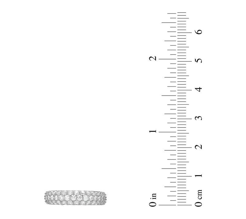 Diamonique Pave Band Ring, Sterling Silver — View 6