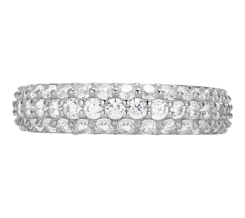 Diamonique Pave Band Ring, Sterling Silver — View 4