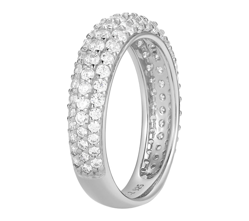 Diamonique Pave Band Ring, Sterling Silver — View 2