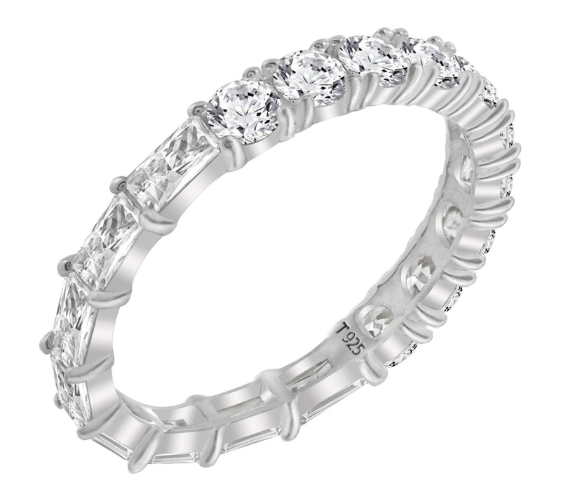 Diamonique 2.85 cttw Multi-Cut Band Ring, Sterling Silver — View 5