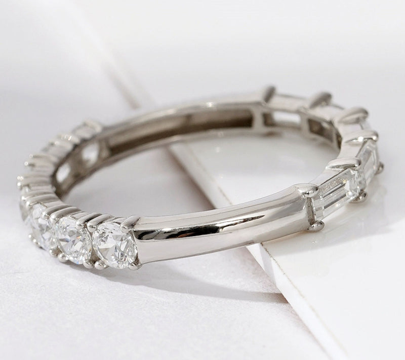 Diamonique 0.95 cttw Multi-Cut Band Ring, Sterling Silver — View 2