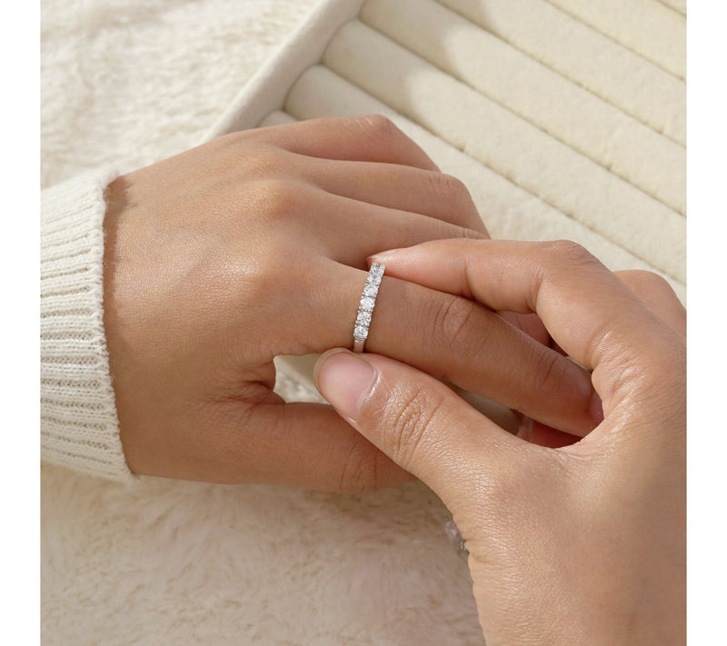 Diamonique 0.95 cttw Multi-Cut Band Ring, Sterling Silver — View 3