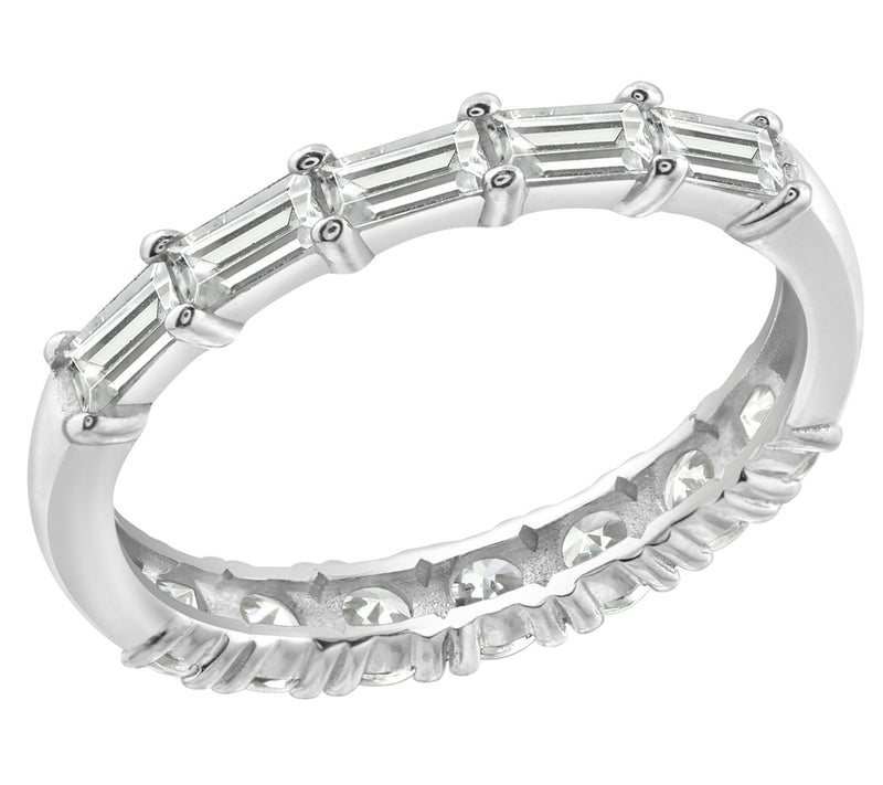Diamonique 0.95 cttw Multi-Cut Band Ring, Sterling Silver — Main view