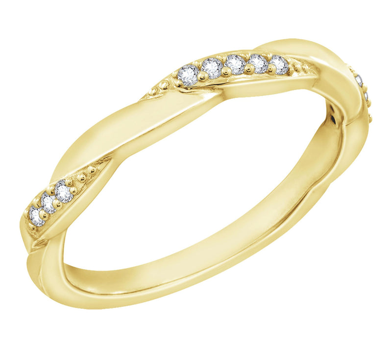 Diamonique Pave Twist Ring, 14K Gold Plated — Main view