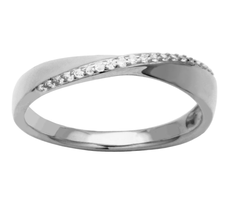 Diamonique Stackable Band Ring, Sterling Silver — View 7