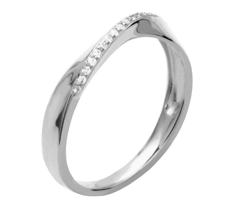 Diamonique Stackable Band Ring, Sterling Silver — View 2