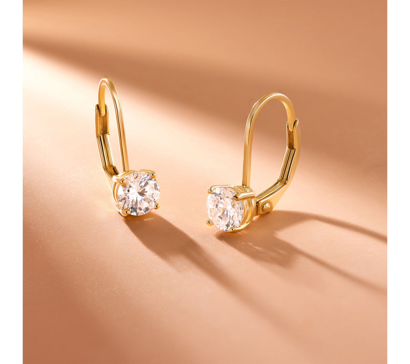 Diamonique 1.60 cttw Leverback Earrings, Sterling Silver — View 2