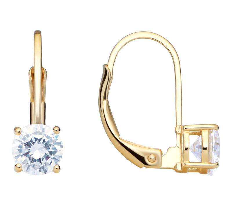 Diamonique 1.60 cttw Leverback Earrings, Sterling Silver — View 7