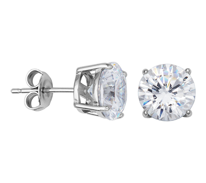 Diamonique 3.60 cttw Round Stud Earrings, Sterling Silver — View 10
