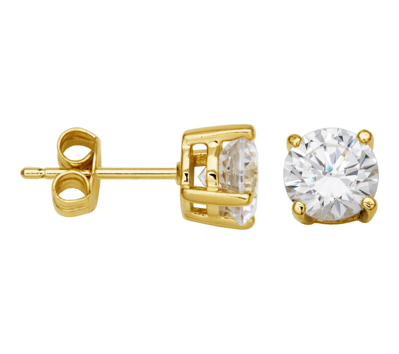 Diamonique 3.60 cttw Round Stud Earrings, Sterling Silver — View 11