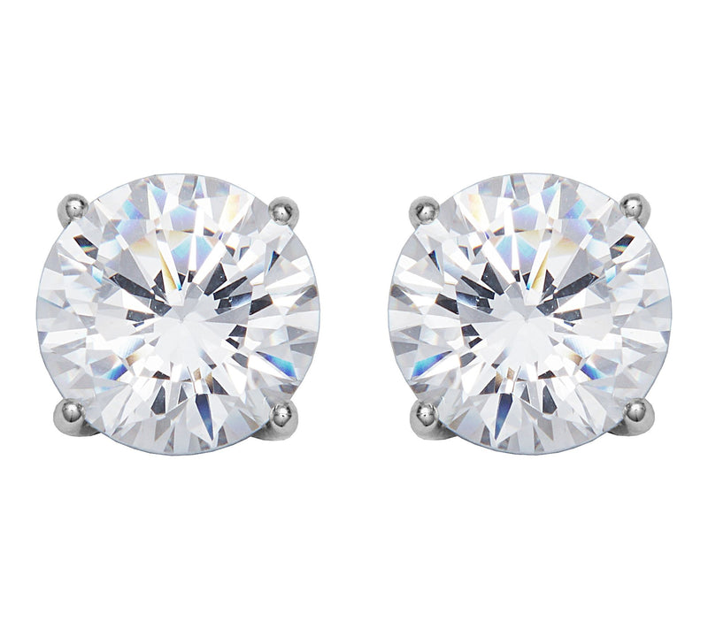 Diamonique 3.60 cttw Round Stud Earrings, Sterling Silver — View 2