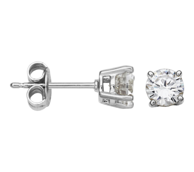 Diamonique 1.80 cttw Round Stud Earrings, Sterling Silver — View 9
