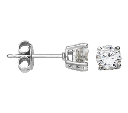 Diamonique 1.80 cttw Round Stud Earrings, Sterling Silver