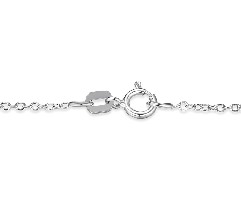 Diamonique Round Solitaire Pendant w/ Chain, Sterling Silver — View 3