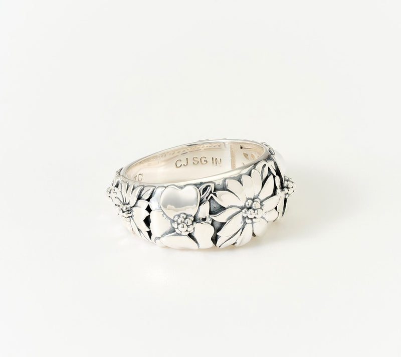 Christian James by Scott Grimes Sterling Silver Floral Garden Ring — View 2
