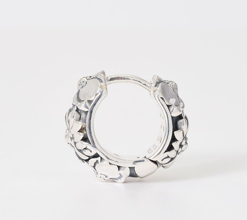 Christian James by Scott Grimes Sterling Silver Floral Garden Huggie Hoops — View 2