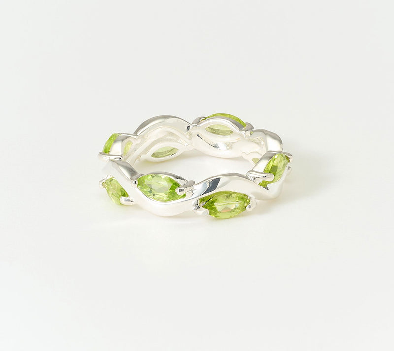Christian James by Scott Grimes Sterling Silver Ripple Marquise Gemstone Ring — View 8