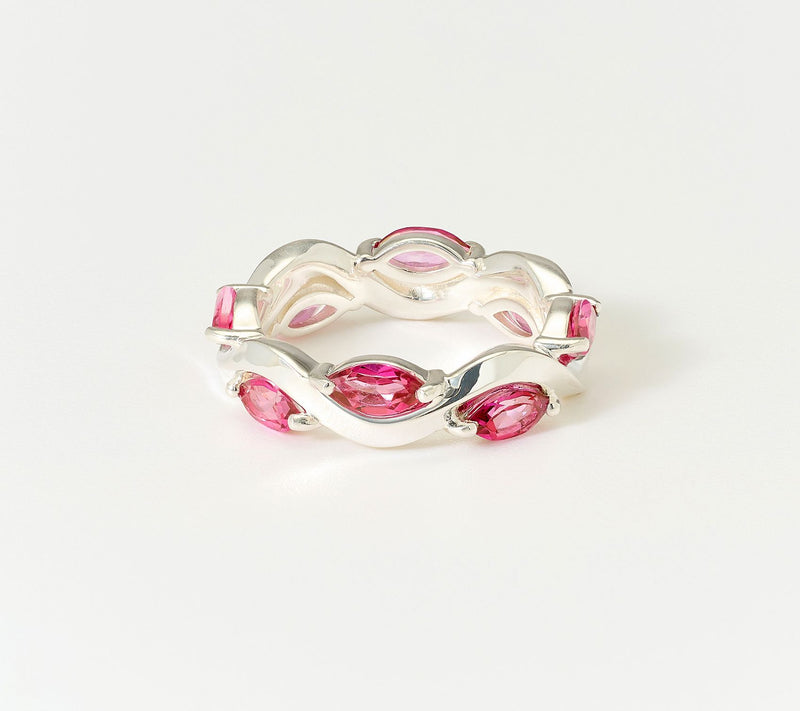 Christian James by Scott Grimes Sterling Silver Ripple Marquise Gemstone Ring — Main view