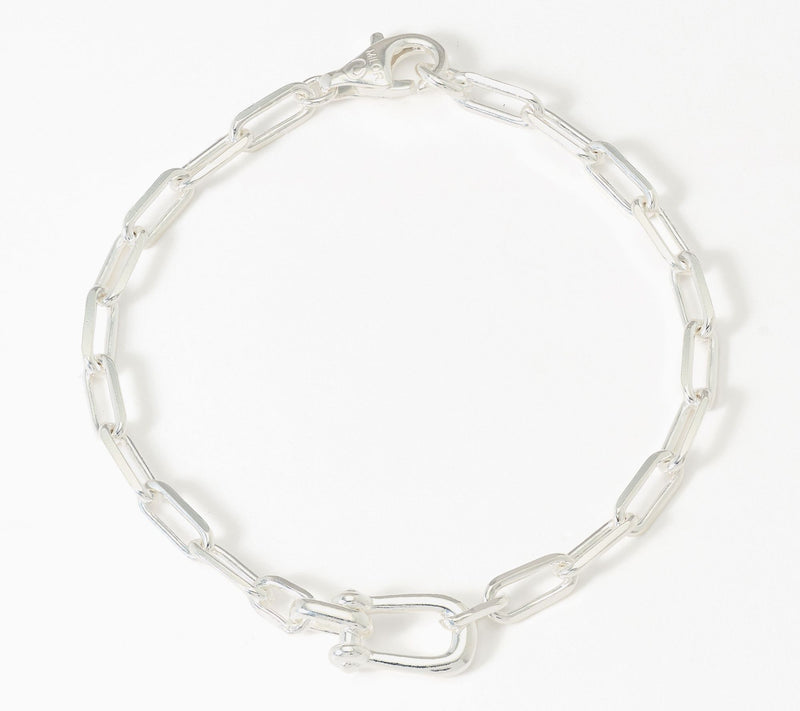 Ultrafine 950 Silver Horseshoe Buckle Bracelet — View 6