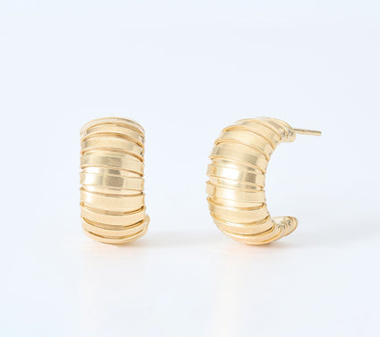 Ultrafine 950 Silver 1/2" Tubogas Hoop Earrings