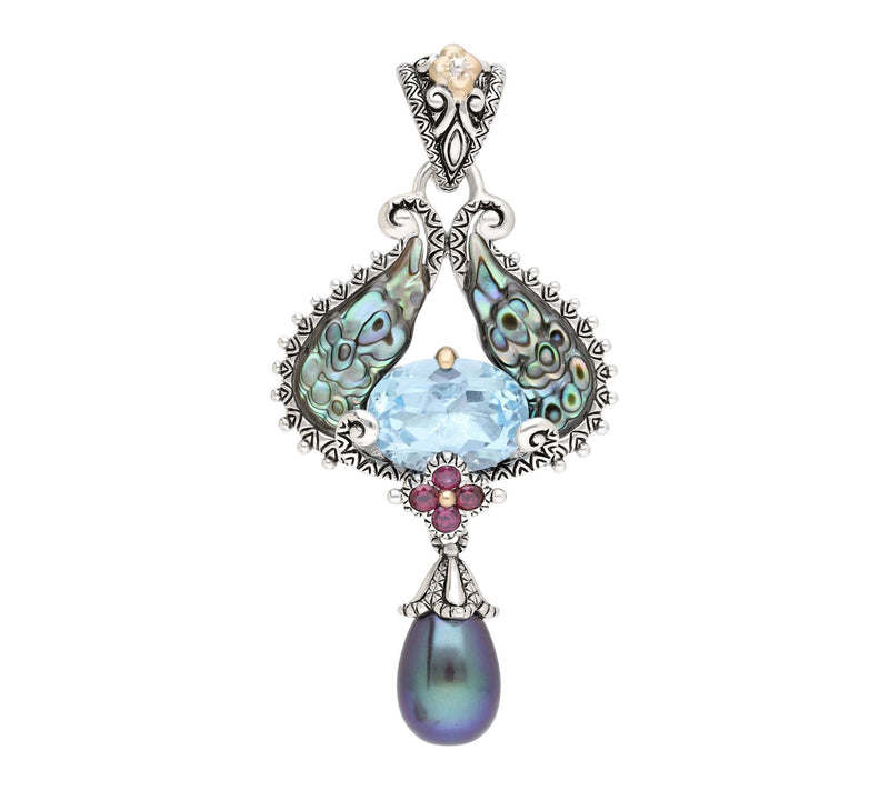 Barbara Bixby Sterling & 18K Gemstone Wing Enhancer — Main view
