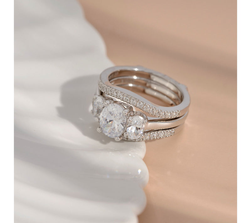 Diamonique 2.75 cttw Bridal Ri ng Set, Sterlin g Silver — View 2