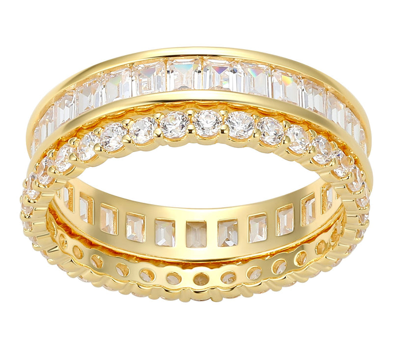Diamonique Stackable Ring Set, Sterling Silver — View 10