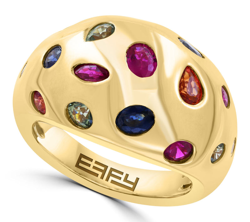 Effy Multi-Sapphire Dome Ring, 14K Gold Plated — Main view