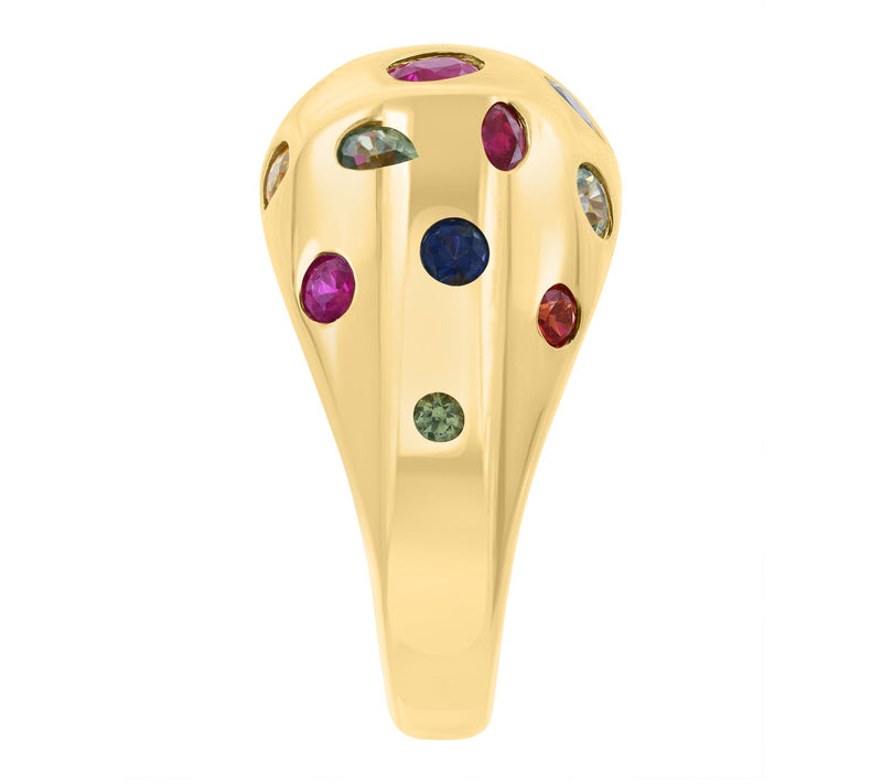 Effy Multi-Sapphire Dome Ring, 14K Gold Plated — View 3