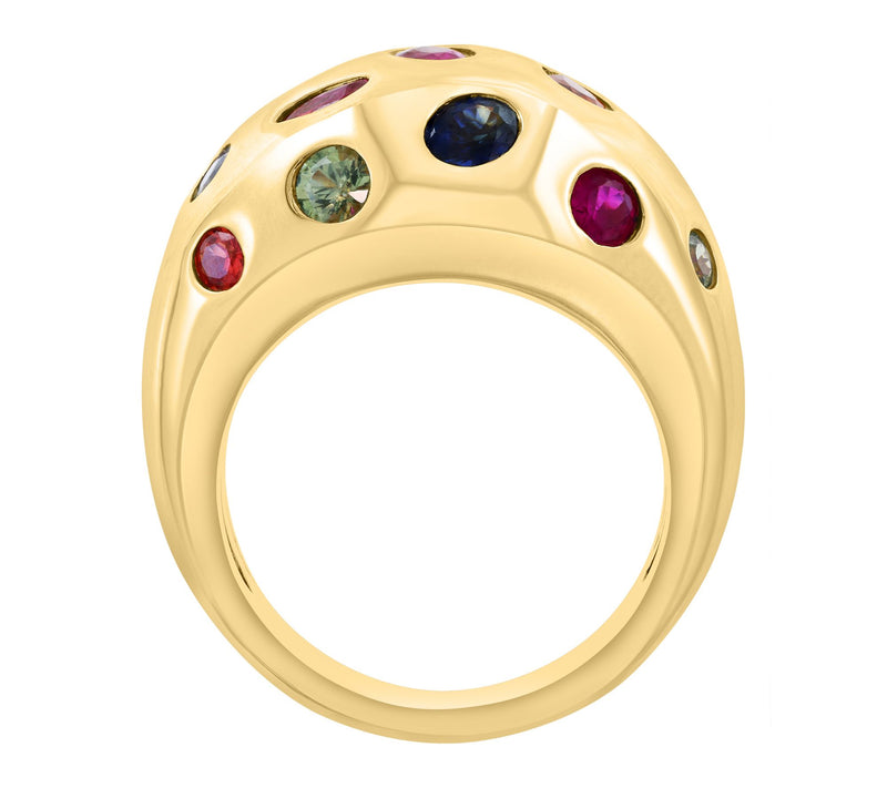 Effy Multi-Sapphire Dome Ring, 14K Gold Plated — View 2