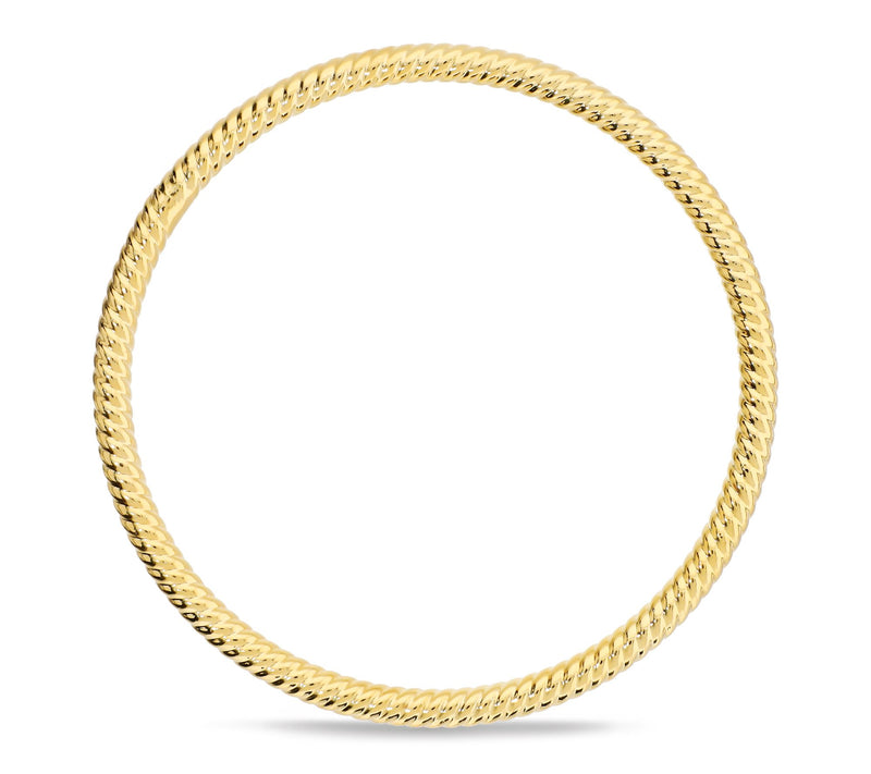 Bronzo Italia 4mm Striped Tube Slip On Bangle — View 2