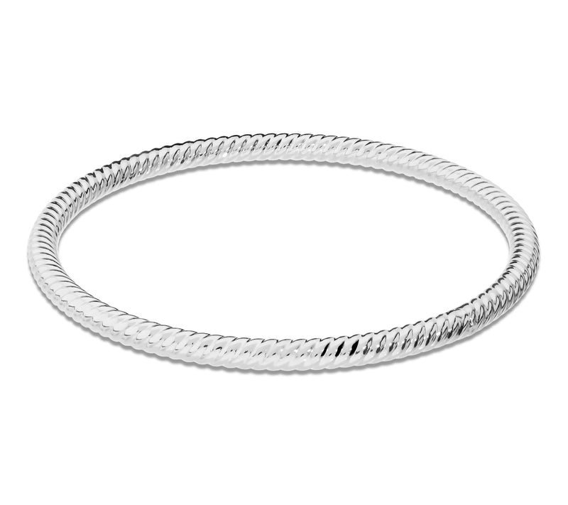 Bronzo Italia 4mm Striped Tube Slip On Bangle — View 7