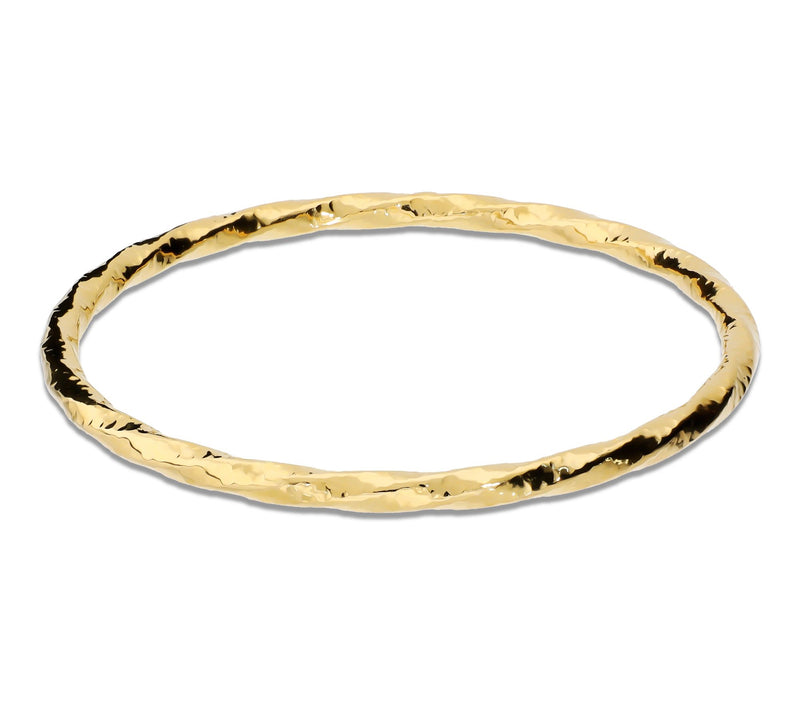 Bronzo Italia 4 mm Twisted Hamm ered Tube Slip On Bangle — Main view