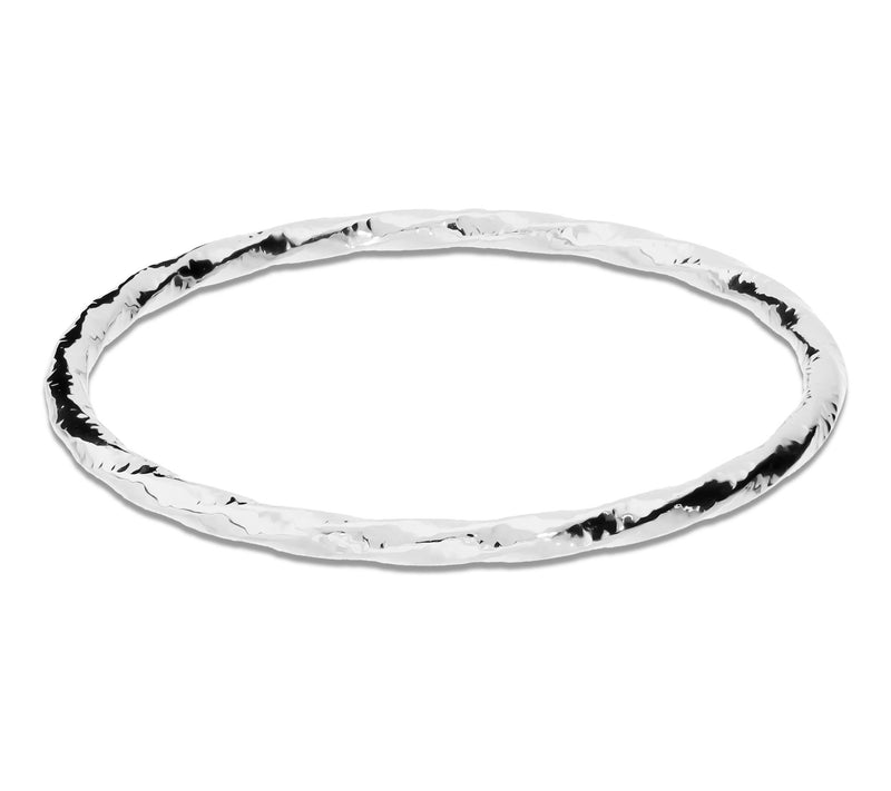 Bronzo Italia 4 mm Twisted Hamm ered Tube Slip On Bangle — View 8