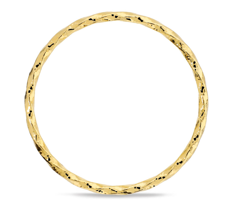 Bronzo Italia 4 mm Twisted Hamm ered Tube Slip On Bangle — View 2