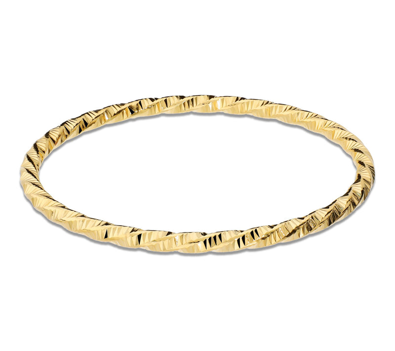 Bronzo Italia 4mm Twisted Tube Slip On Bangle — Main view