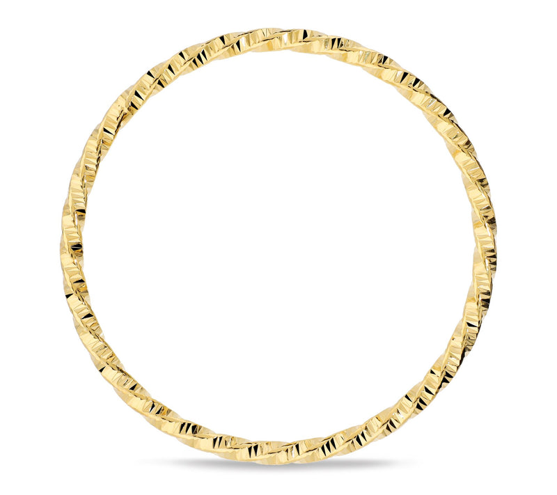 Bronzo Italia 4mm Twisted Tube Slip On Bangle — View 2