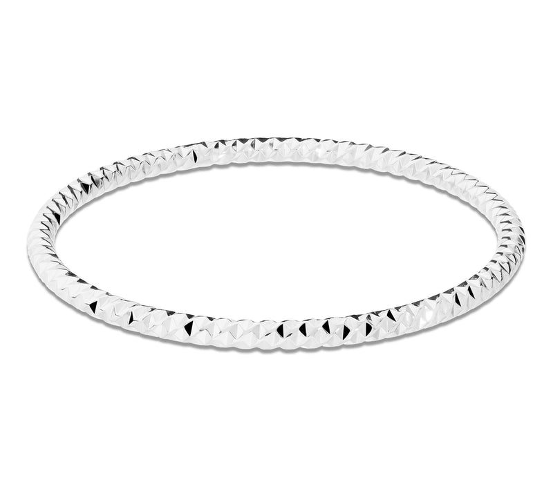 Bronzo Italia 4mm Textured Tube Slip On Bangle — View 8
