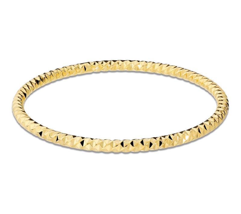 Bronzo Italia 4mm Textured Tube Slip On Bangle — View 9