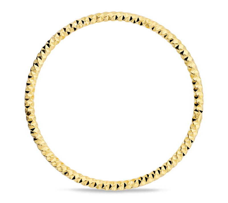 Bronzo Italia 4mm Textured Tube Slip On Bangle — View 2