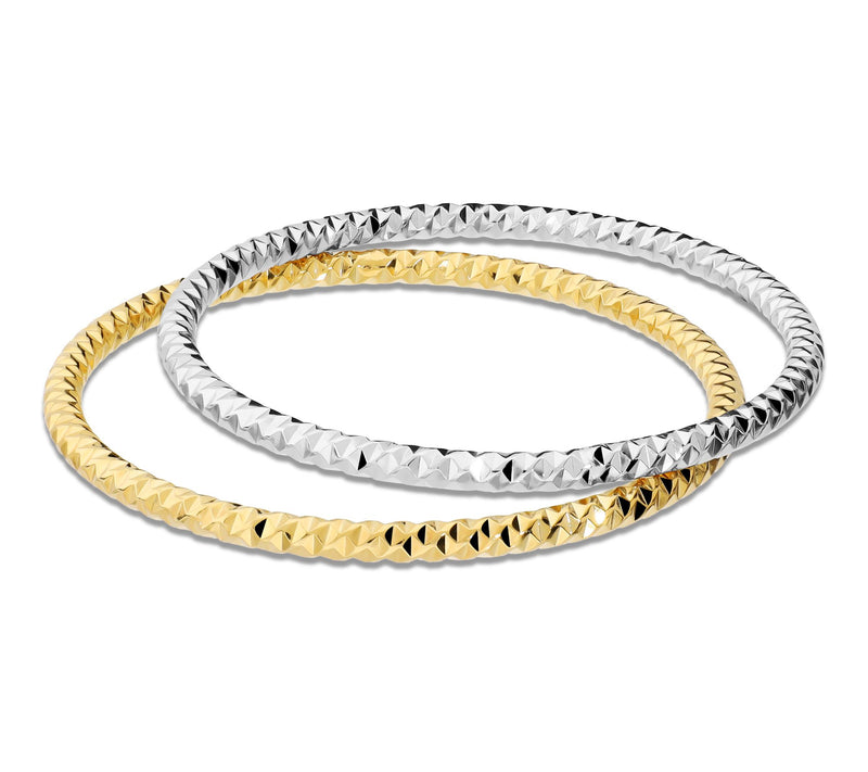Bronzo Italia 4mm Textured Tube Slip On Bangle — View 3
