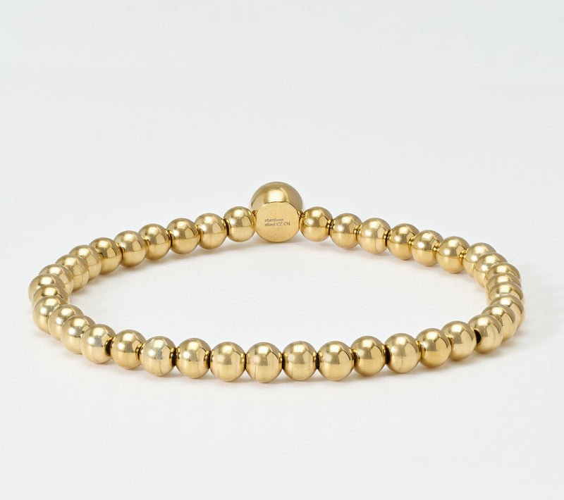 Steel by Diamonique Bead & Bezel Set Stretch Bracelet — View 2