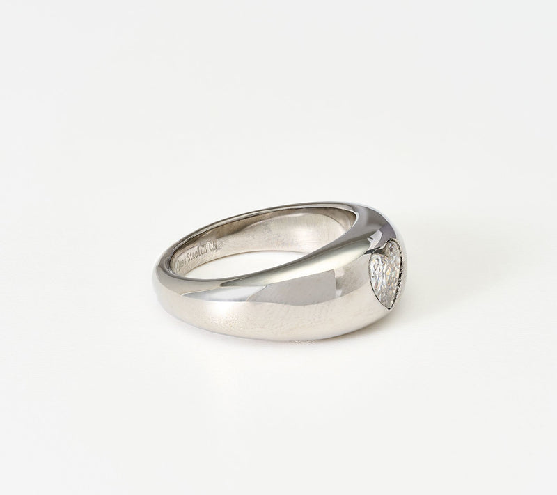 Steel by Diamonique Single Heart Cut Ring — View 2