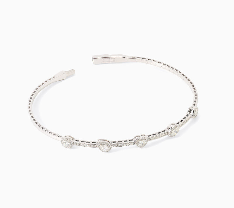 John Digangi VS Diamonds 1.00 cttw Fancy Cut Bangle, Platinum — View 2