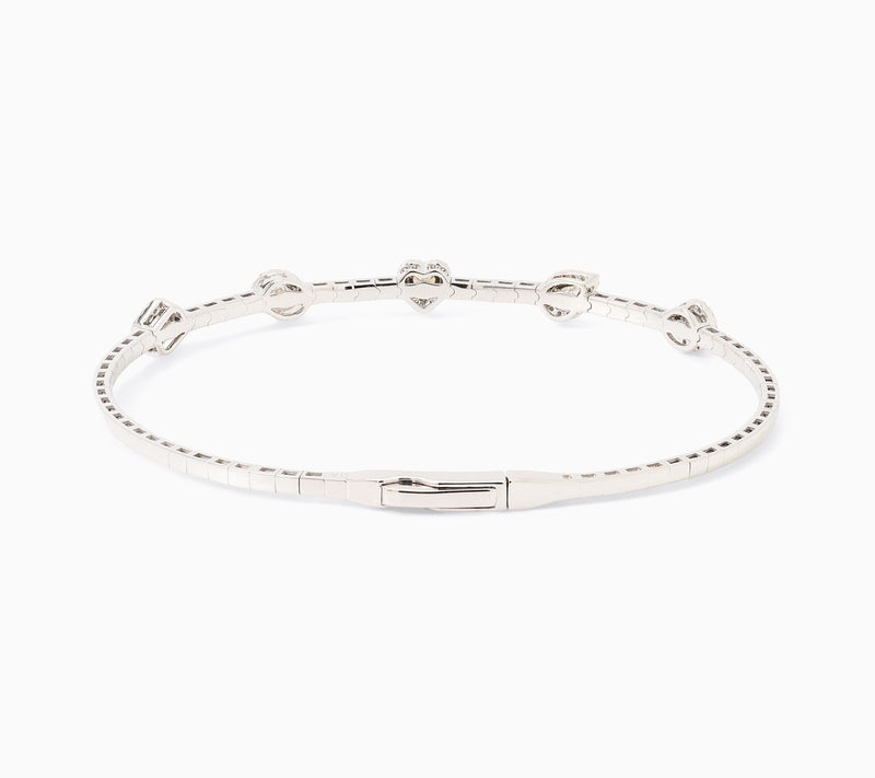 John Digangi VS Diamonds 1.00 cttw Fancy Cut Bangle, Platinum — View 3