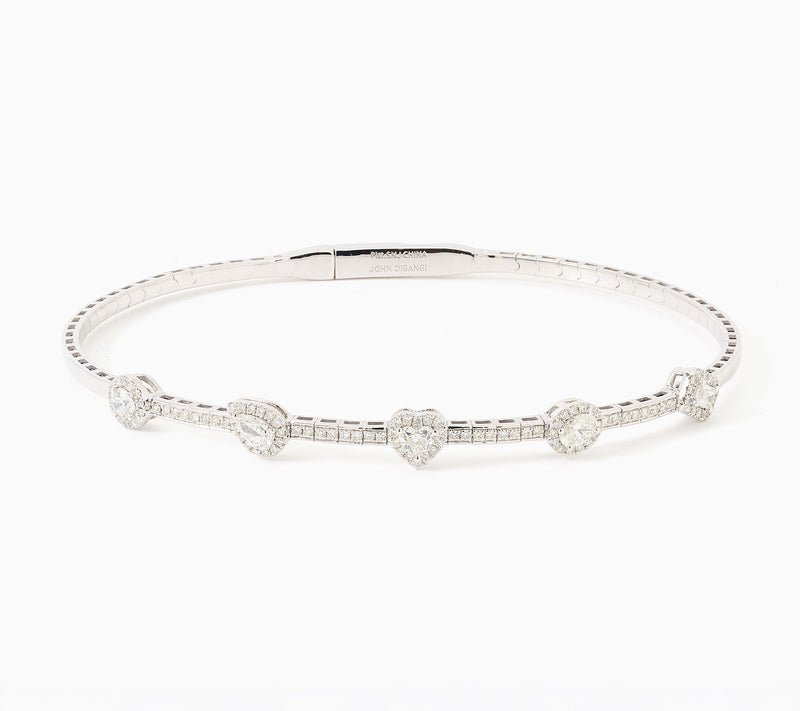 John Digangi VS Diamonds 1.00 cttw Fancy Cut Bangle, Platinum — Main view