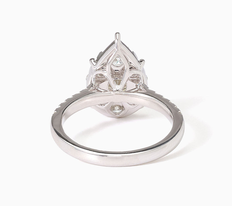 John Digangi VS Diamonds 1.50 cttw Pear Frame Round Cut Ring, Platinum — View 3