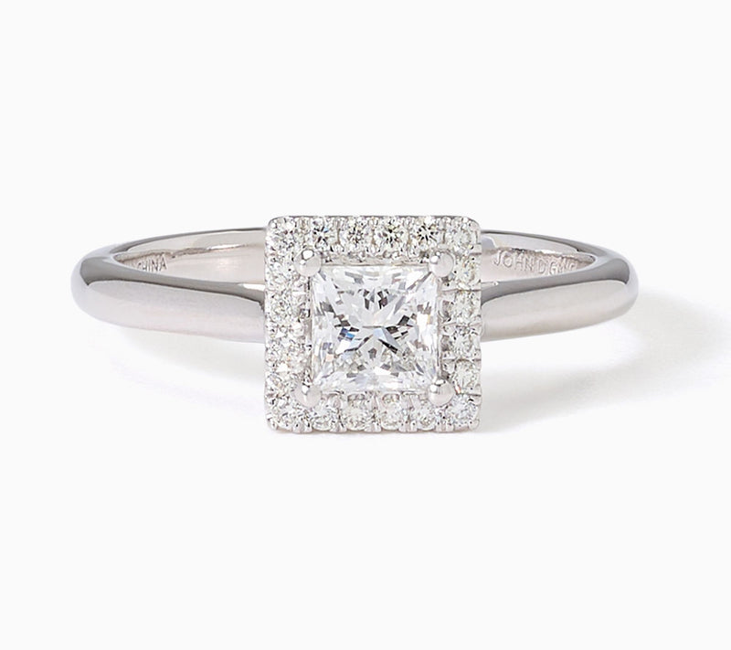 John Digangi VS Diamonds 0.62 cttw Princess Cut Ring, Platinum — View 2